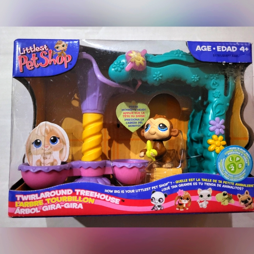 2006 LP RARE NIB Twirlaround Treehouse with Monkey Push N Play Pet #2